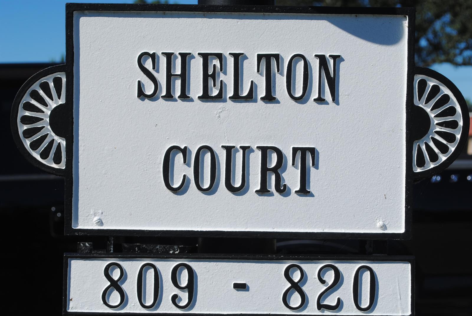 A white street sign with black lettering reads Shelton Court above the numbers 809-820 — 815 Salem Lane, Lake Worth FL 33467, LAKE WORTH, FL