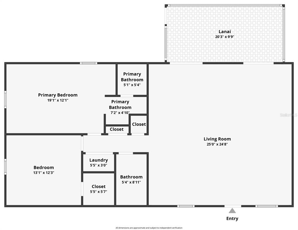 This is a floor plan of a home featuring two bedrooms, two bathrooms, and a lanai — 2188 CORINNE COURT S UNIT A, ST PETERSBURG, FL