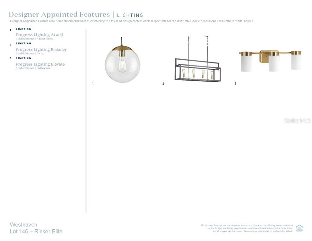 This image displays a selection of three Progress Lighting fixtures in brushed bronze — 13861 EASDALE ALLEY, WINTER GARDEN, FL