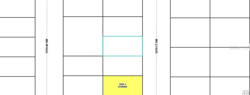 This is a map showing a highlighted parcel of land for sale — 1225 12TH COURT SW, VERO BEACH, FL