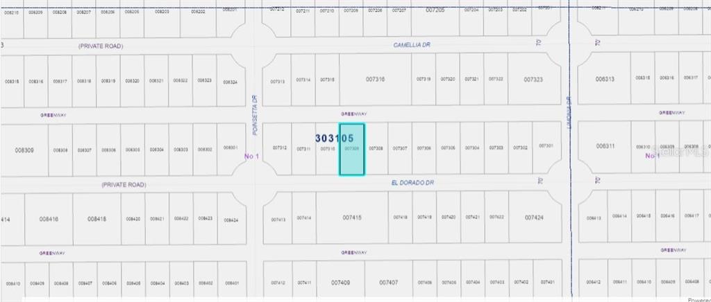 This is a property map showing a highlighted rectangular land parcel between two streets — 218 EL DORADO DRIVE, INDIAN LAKE ESTATES, FL