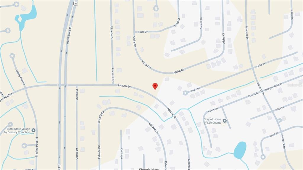 This is a map showing the residential streets and layout of a neighborhood — 25142 ALCAZAR DRIVE, PUNTA GORDA, FL