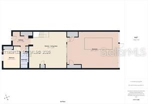 This is a floor plan showing a one-bedroom apartment layout with a kitchen and living area — 3806 LANA AVENUE, DAVENPORT, FL