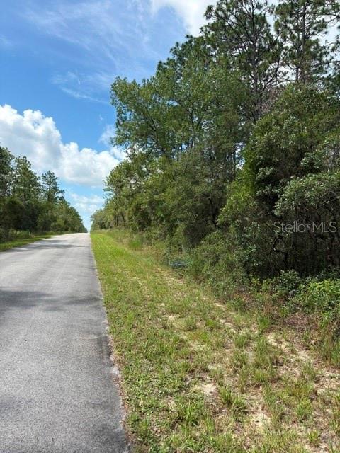 A paved road runs alongside a wooded lot under a blue sky with clouds — TBA SW WINDING HILLS ROAD, DUNNELLON, FL