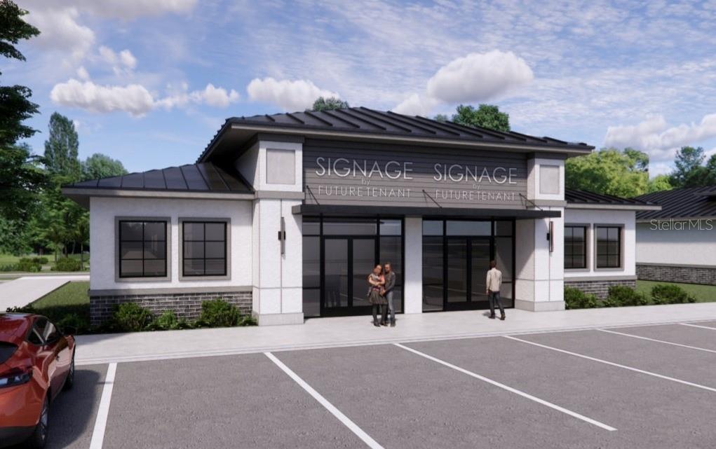This is a rendering of a modern commercial building exterior with a parking lot — 2745 OCOEE APOPKA ROAD UNIT 10, APOPKA, FL