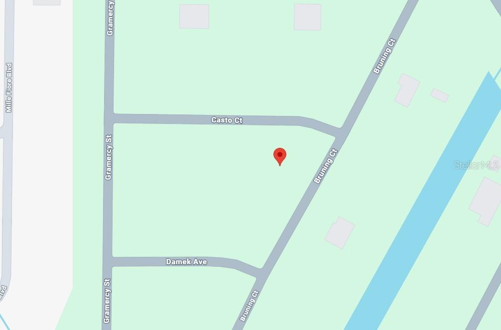 This is a map showing a vacant lot located between Casto Court and Damek Avenue — 15309 CASTO AVENUE, PORT CHARLOTTE, FL