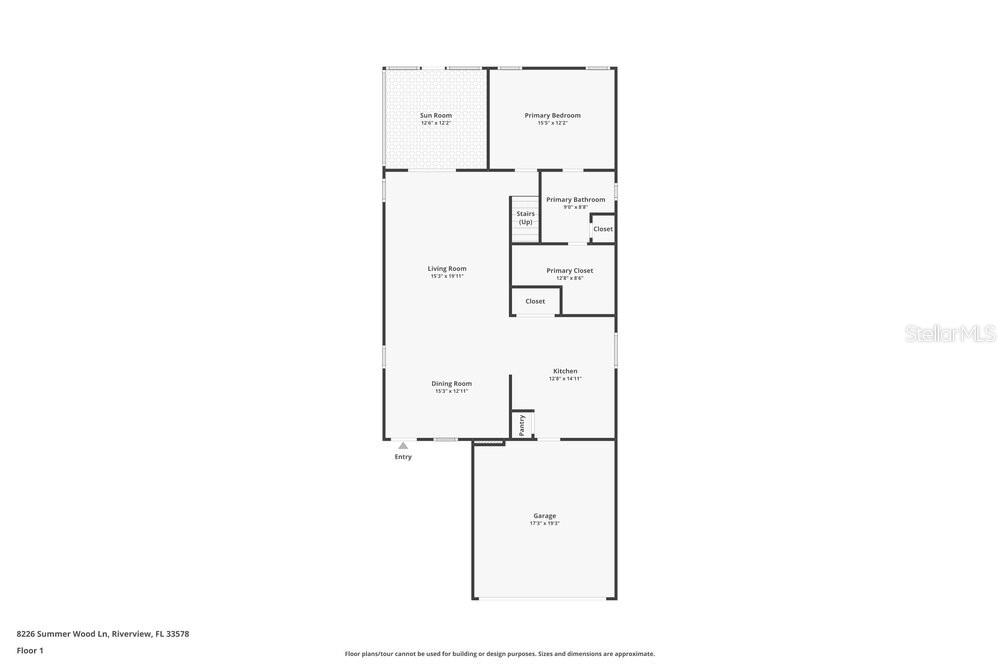 This is a floor plan of a single-story residential home — 8226 SUMMER WOOD LANE, RIVERVIEW, FL