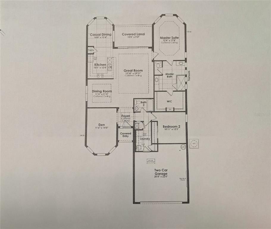 This is a floor plan for a single-story house with a two-car garage — 560 ADENMORE TERRACE, DELAND, FL