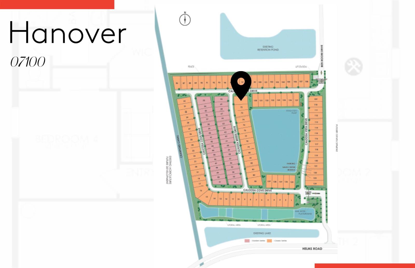 This image is a site map showing the layout of a residential housing development — 1029 Caloosa Breeze Drive, FL 33935, FL