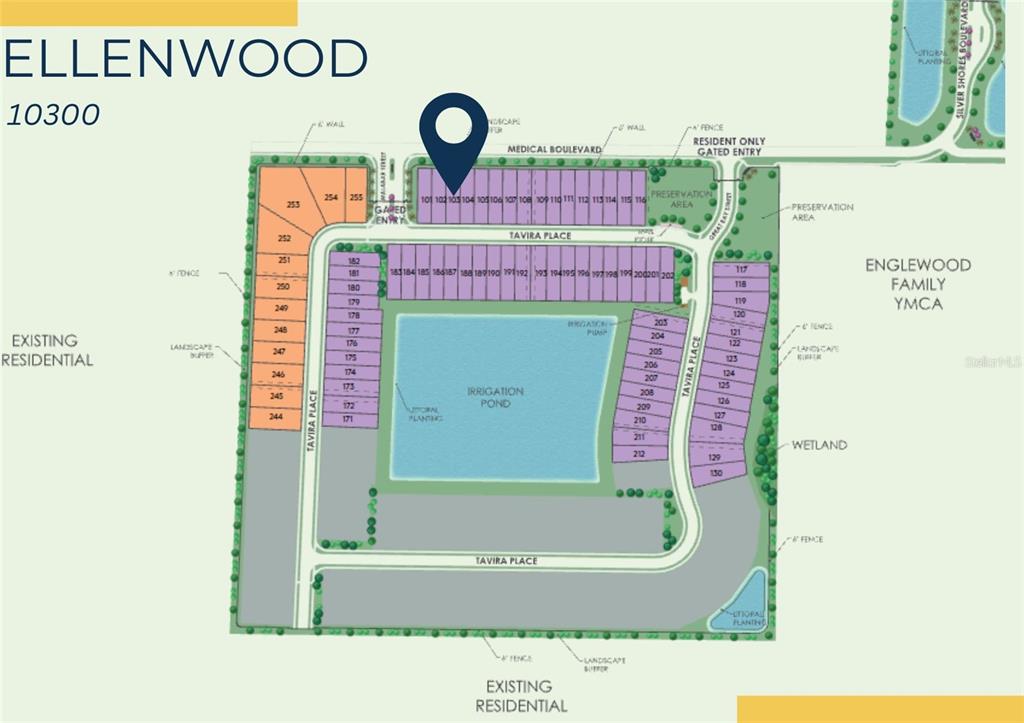 A single-story house with a gray garage, paver driveway, and landscaped front yard — 1596 TAVIRA PLACE, ENGLEWOOD, FL