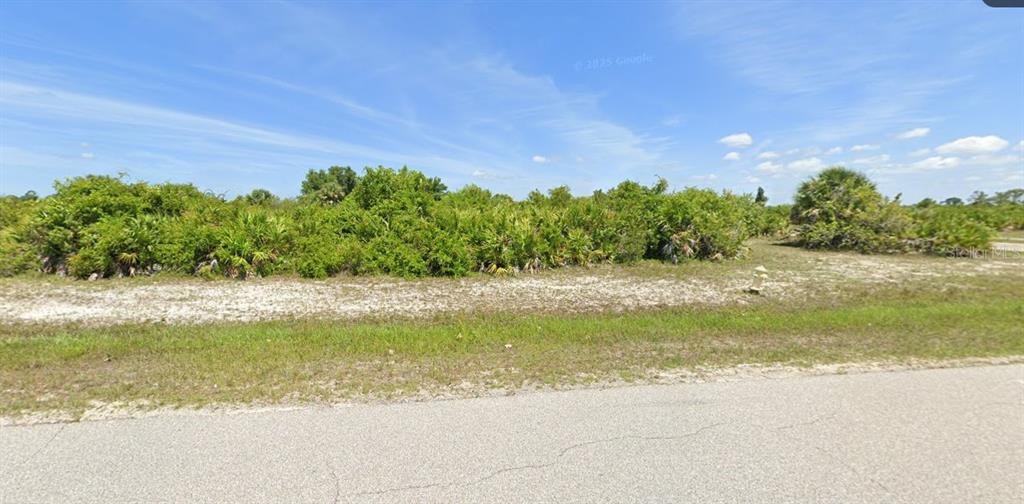 A vacant, overgrown lot with a fire hydrant sits beside a paved road — 39 DECORORE DRIVE, ROTONDA WEST, FL