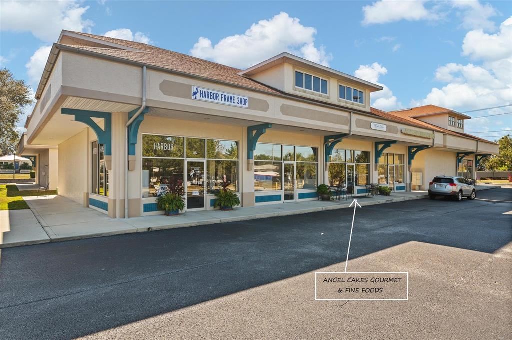 A commercial strip mall building features a frame shop and a gourmet food store — 1484 ALTERNATE 19 N, PALM HARBOR, FL