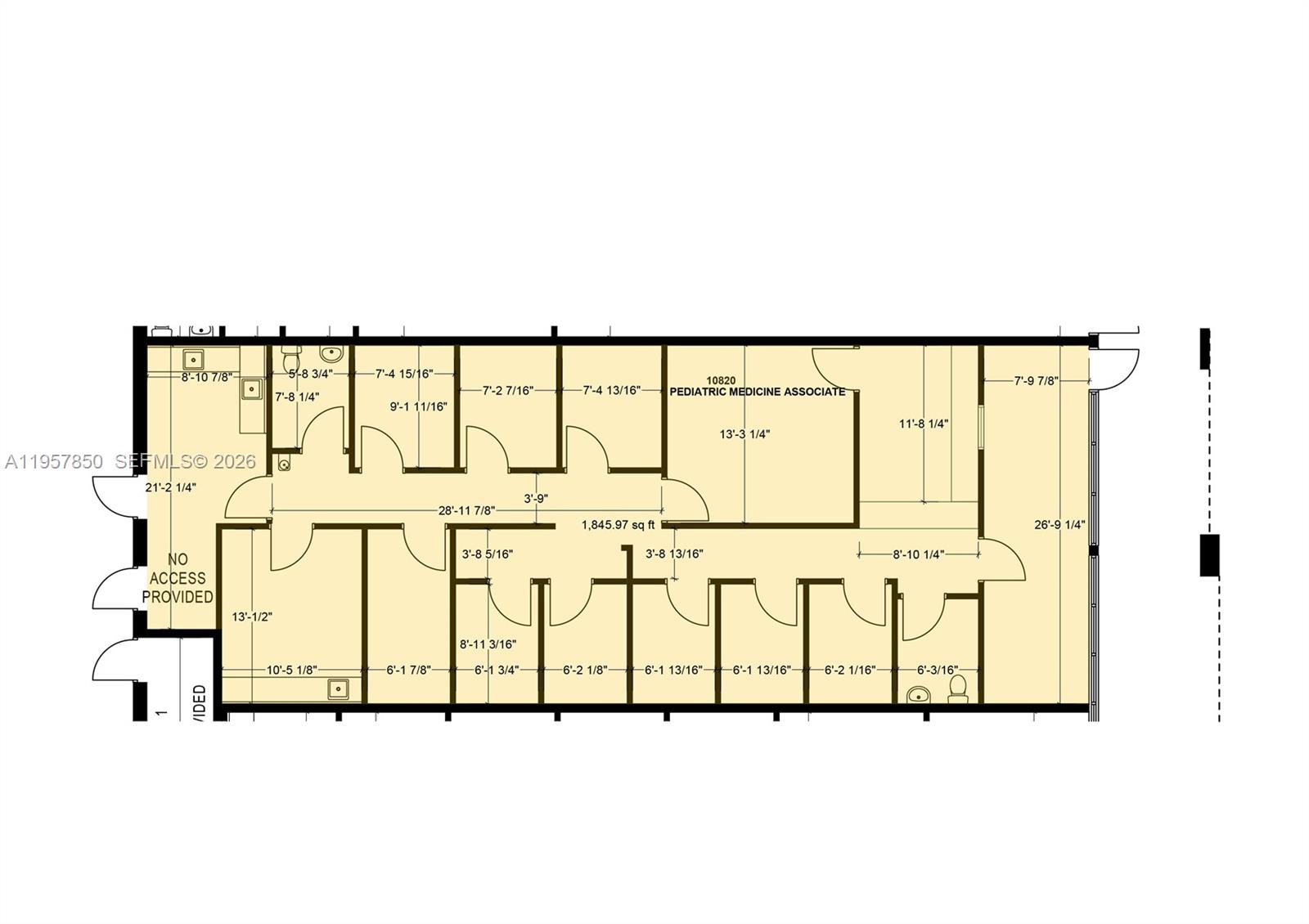 This is a floor plan for a commercial medical office space with multiple exam rooms — 10750 NW 58th St # 10820, Doral FL 33178, DORAL, FL