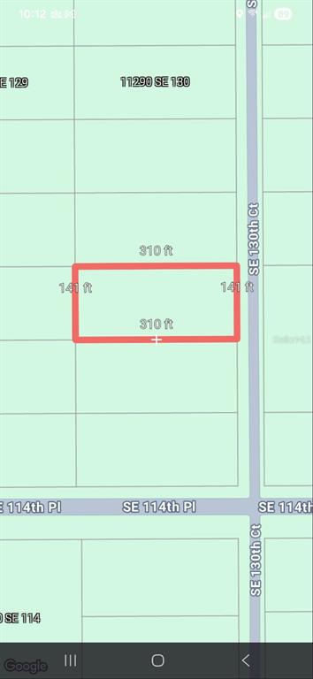 This is a map showing a rectangular parcel of land with dimensions of 310 by 141 feet — 00 SE 130TH CT, DUNNELLON, FL