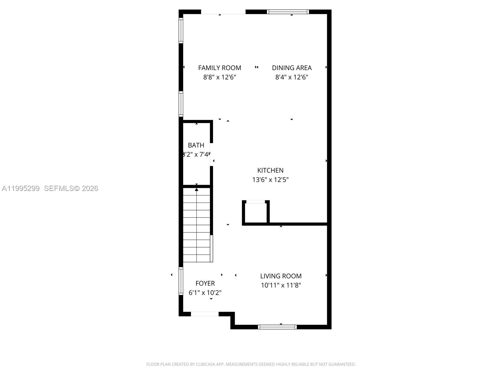 This is a floor plan showing the layout of a single-story residential unit — 9113 SW 227th St # 1, Cutler Bay FL 33190, CUTLER BAY, FL
