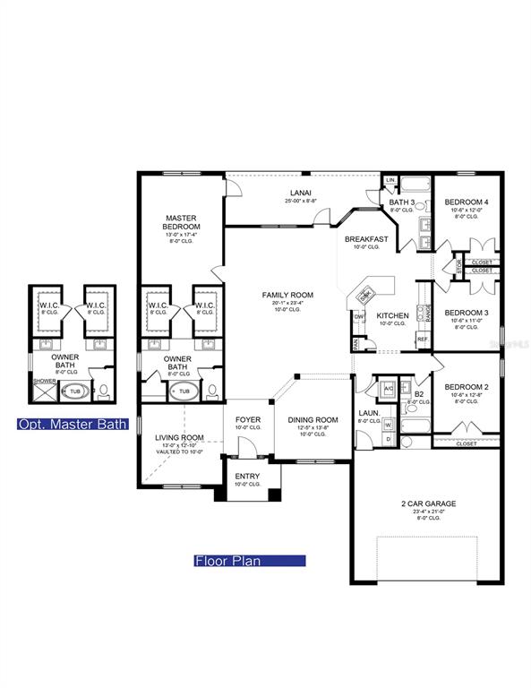 This is a floor plan for a single-story house featuring four bedrooms and a garage — 547 W HOMEWAY LOOP, DUNNELLON, FL