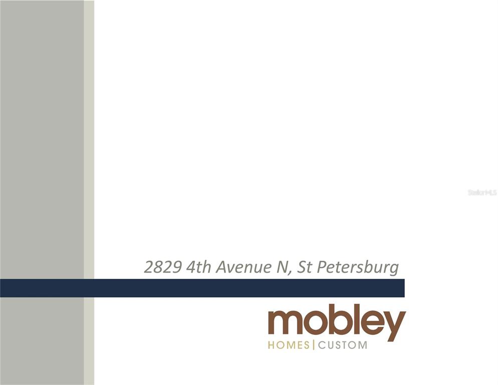 This is a graphic rendering showing the address and the builder's logo — 2829 4TH AVENUE N, ST PETERSBURG, FL