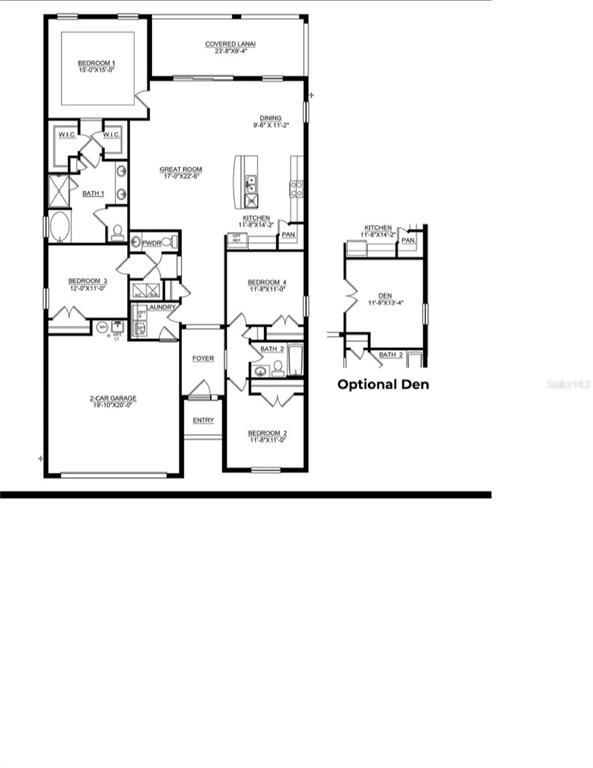 A kitchen with gray cabinets, granite countertops, a central island with seating, and tile flooring — 152 BRIGHT IBIS AVENUE, APOLLO BEACH, FL