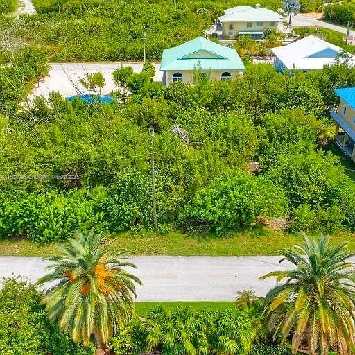 An aerial view shows a residential lot with dense vegetation and nearby houses — 113 Jamaica St, Duck FL 33050, DUCK, FL
