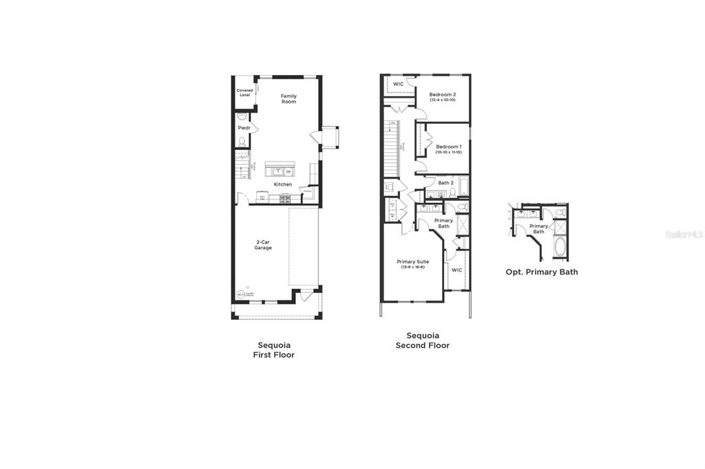 This floor plan shows the first and second levels of a two-story home — 611 SILVER STREAM COURT, BRANDON, FL