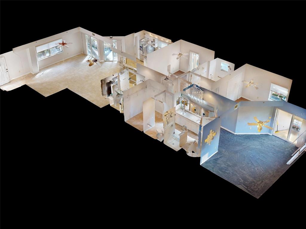 This 3D floor plan rendering shows the interior layout of a multi-room residential property — 5300 S ATLANTIC AVENUE UNIT 9201, NEW SMYRNA BEACH, FL