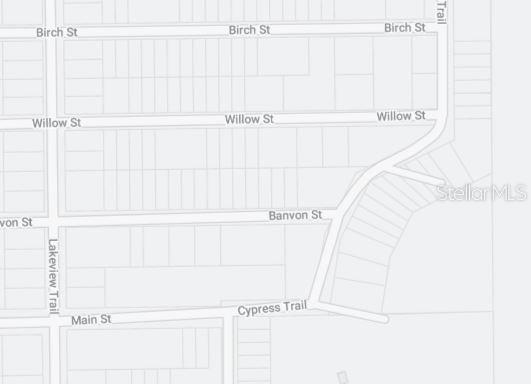 This is a map showing the street layout and property lots in a residential neighborhood — 00 BANVON STREET, INTERLACHEN, FL