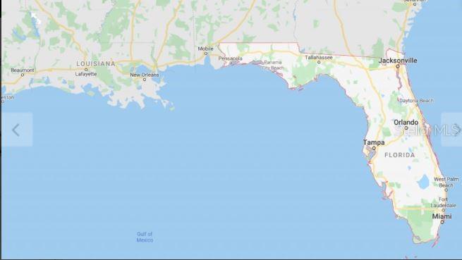 This is a map showing the Gulf Coast region of the United States, including Florida — DILL ROAD, ORLANDO, FL