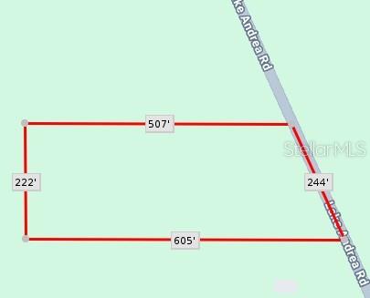 This is a map showing the property boundaries and dimensions of a plot of land — LAKE ANDREA ROAD, LAKE WALES, FL