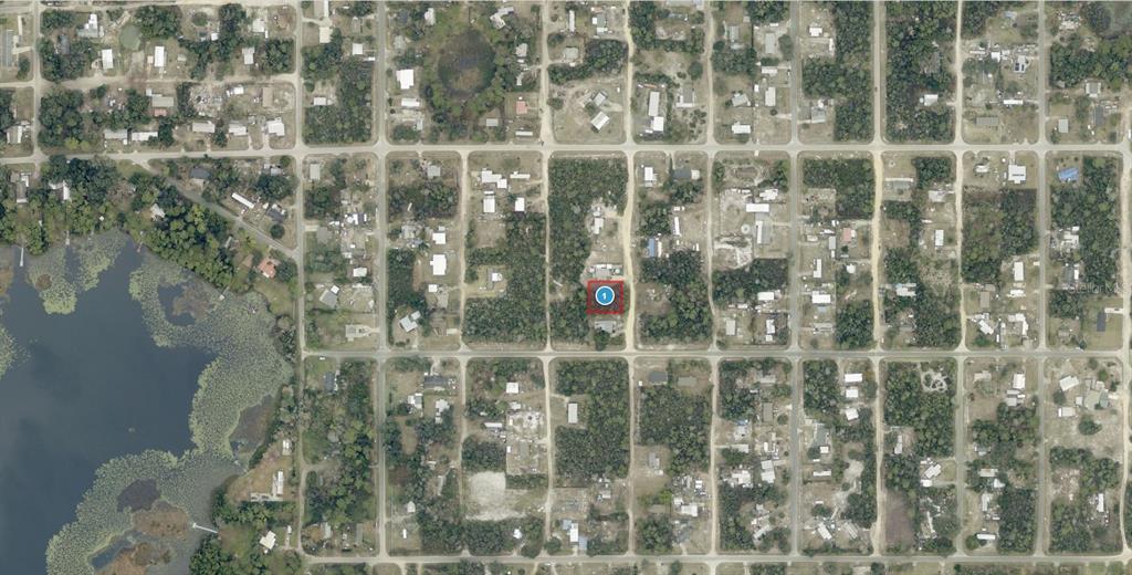 An aerial map view shows a residential property lot marked with a blue circle — 14-17-28-0200-004-04100 OAK STREET, PAISLEY, FL