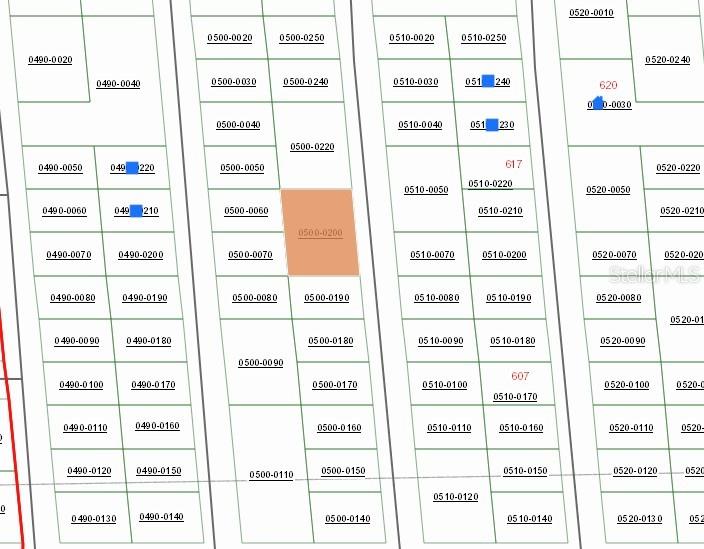 This is a plat map showing numbered land parcels in a grid layout — 00 NEILSEN AVENUE, INTERLACHEN, FL