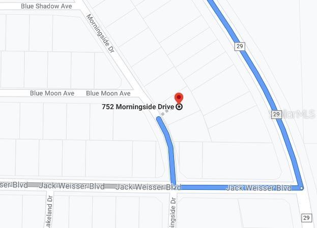 This is a map showing the location of a property near Jack Weisser Boulevard — 752 MORNINGSIDE DRIVE, LAKE PLACID, FL