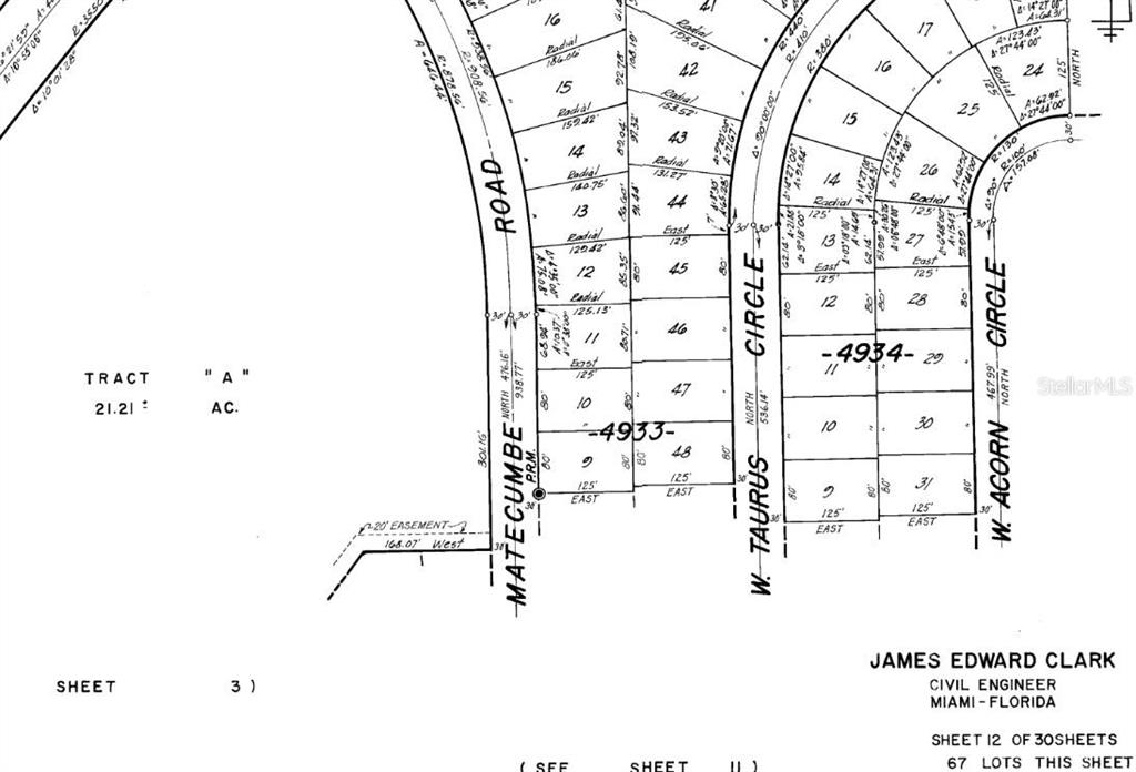 This image is a land survey map showing numbered lots along Matecumbe Road and Taurus Circle — 8480 MATECUMBE ROAD, PORT CHARLOTTE, FL