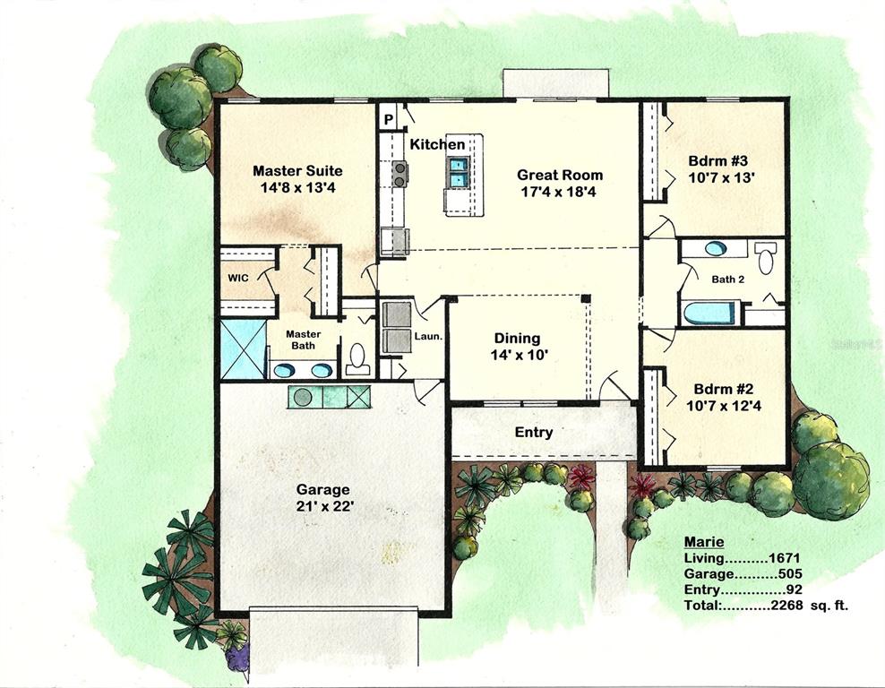 A kitchen with white cabinets, stainless steel appliances, and a stone-topped island — 8781 N QUARRY DRIVE, CITRUS SPRINGS, FL