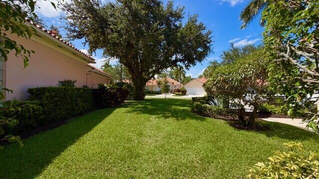 A grassy lawn sits between two houses with a large tree in the center — 7240 Deer Point Lane, West Palm Beach FL 33411, WEST PALM BEACH, FL