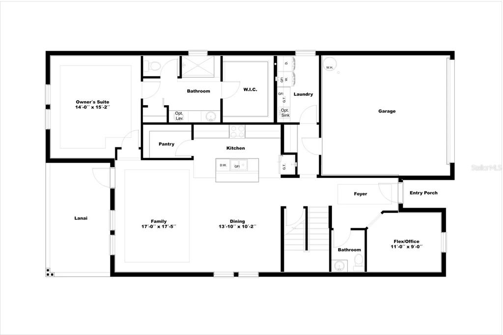 This is a floor plan for a single-story home with an attached garage — 286 ELENA LAVIN CIRCLE, ORLANDO, FL