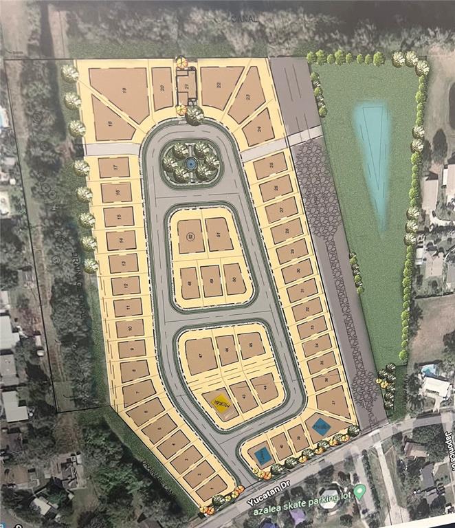 This is a site plan rendering showing a residential subdivision layout with numbered lots — 286 ELENA LAVIN CIRCLE, ORLANDO, FL