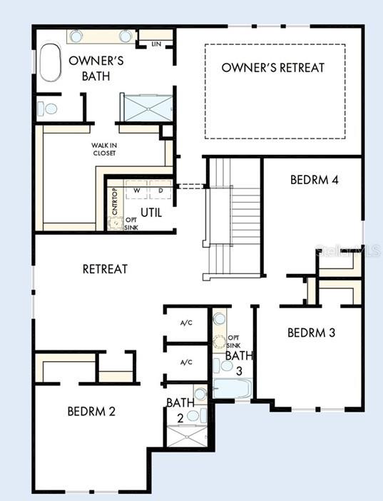 This is a floor plan for the second level of a house featuring four bedrooms — 3303 W CORONA STREET, TAMPA, FL