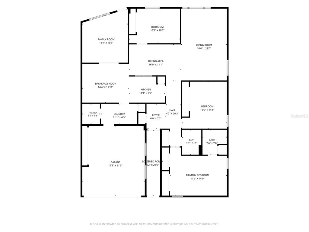 This is a floor plan showing the layout of a house with a garage and porch — 6522 11TH AVENUE W, BRADENTON, FL