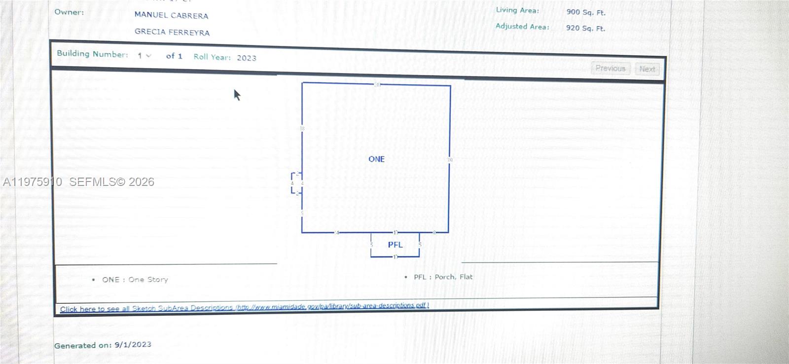 This image shows a floor plan sketch of a building with a porch — 150 NW 17th Ct, Miami FL 33125, MIAMI, FL