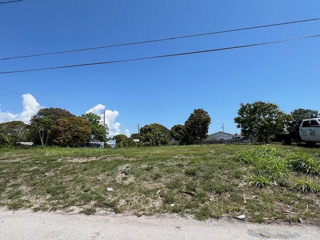 A grassy, vacant lot sits under a clear blue sky with trees in the background — 172 W 16th Street, Riviera Beach FL 33404, RIVIERA BEACH, FL
