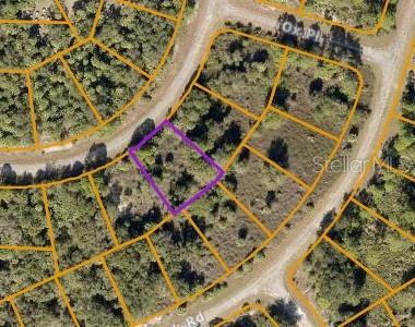 An aerial map view shows a vacant, wooded residential lot outlined in purple — LOT 4 OAKDELL ROAD, NORTH PORT, FL