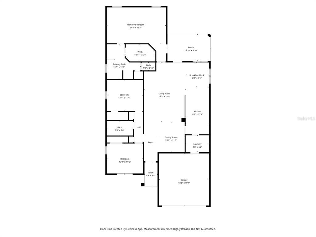 This is a floor plan showing the layout of a house with a garage — 12492 PINE BLUFF STREET, SPRING HILL, FL