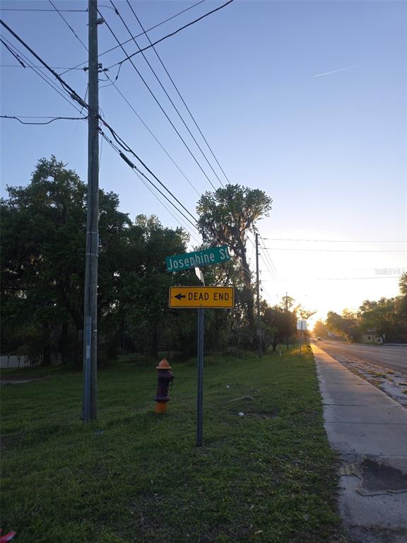 A street sign for Josephine St and a dead end sign stand near a fire hydrant — JOSEPHINE STREET, BROOKSVILLE, FL