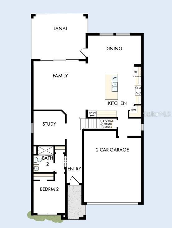 This is a floor plan of a home featuring a garage, kitchen, and multiple rooms — 10669 CRESCENT CREEK CROSSING, PARRISH, FL