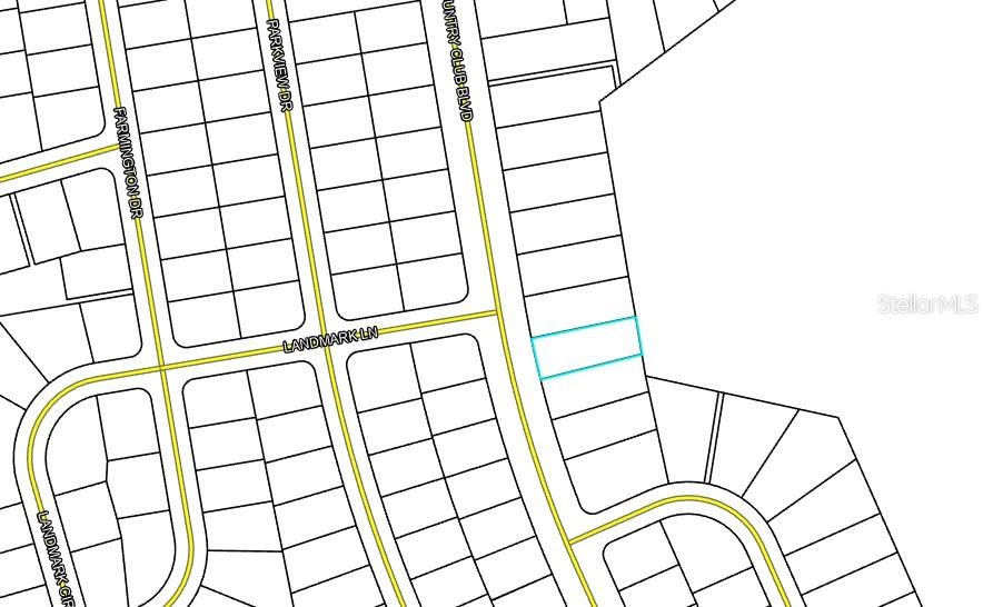 This is a map showing a residential lot highlighted in blue within a neighborhood — Lot 29 Unit 2 Blk 218 COUNTRY CLUB BOULEVARD, CHIPLEY, FL