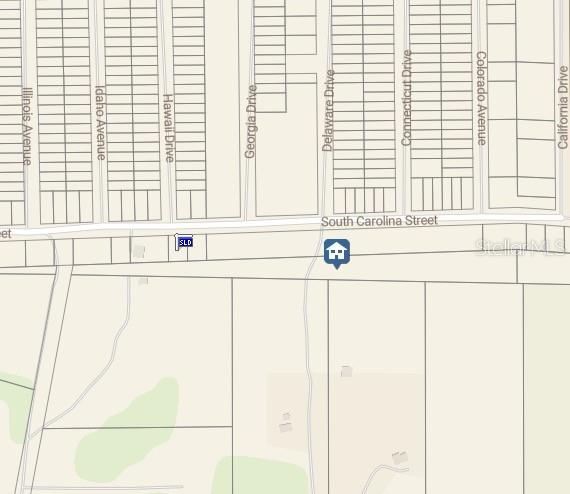 This is a map showing residential street layouts and property lots along South Carolina Street — Lot 34 S CAROLINA STREET, HAWTHORNE, FL