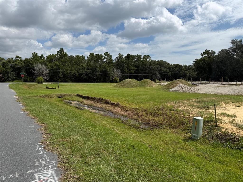 A grassy, undeveloped lot features a drainage ditch, dirt mounds, and a utility box — 2965 LUCKY CIRCLE, KISSIMMEE, FL