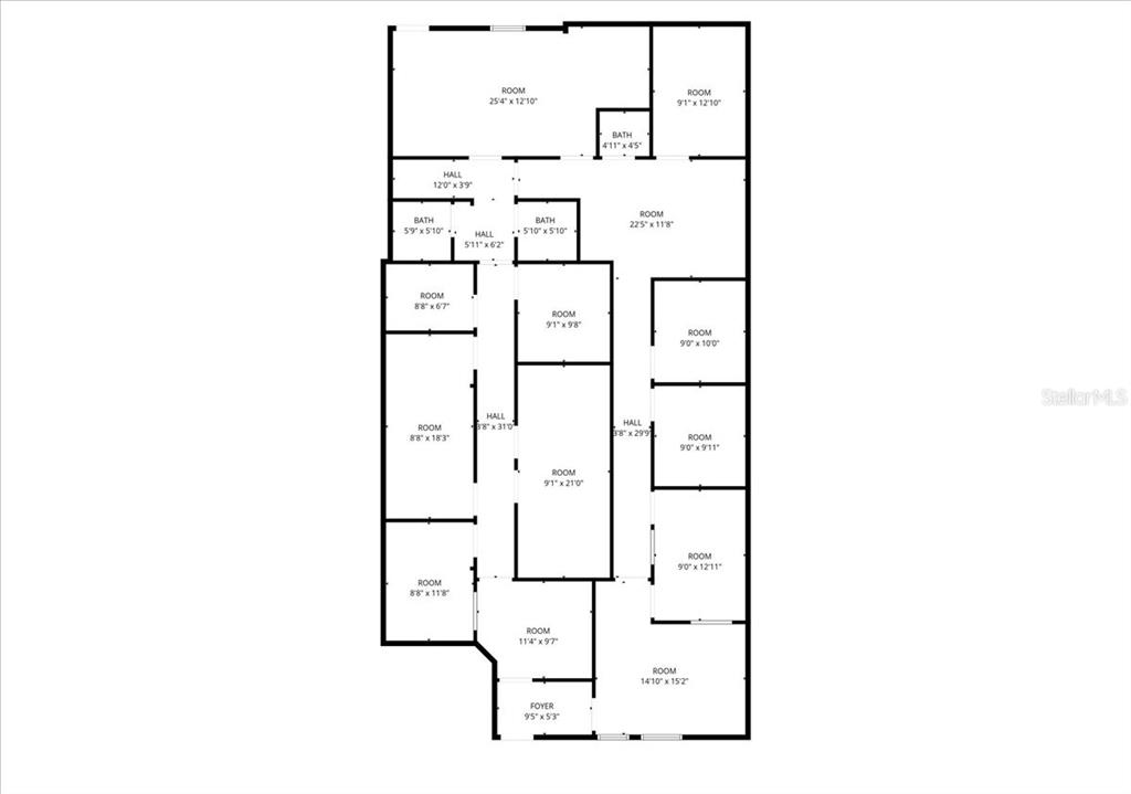 This is a floor plan showing the layout of a multi-room residential building — 3300 TAMIAMI TRAIL UNIT 102 B, PORT CHARLOTTE, FL