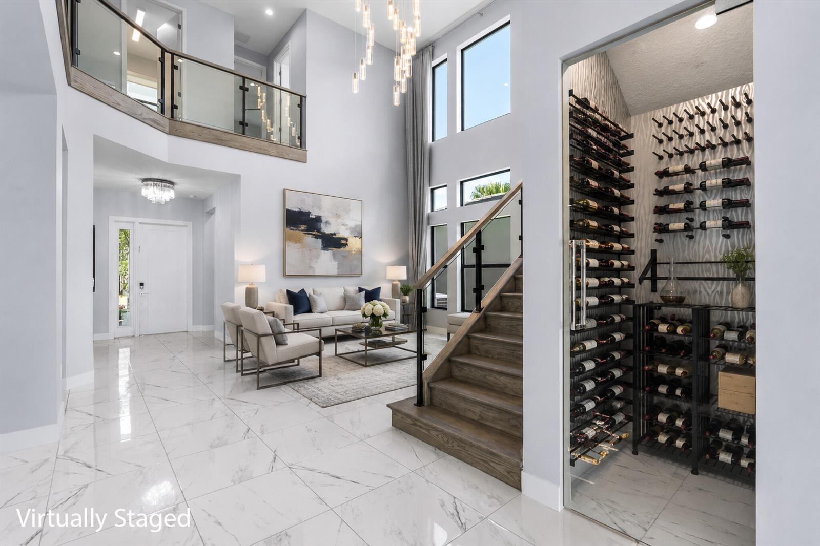 A two-story white house with a stone accent pillar and a paved driveway — 17411 Sea Blossom Way, Boca Raton FL 33496, BOCA RATON, FL