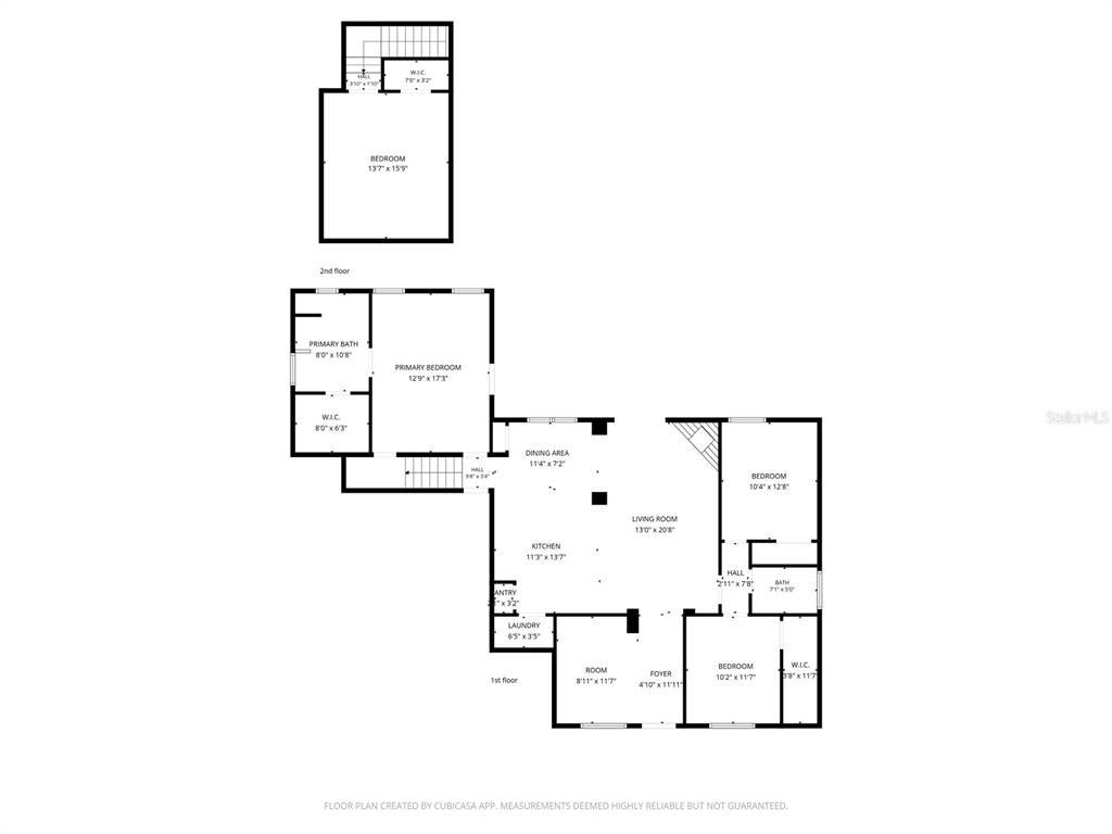 This is a floor plan showing the layout of a two-story residential home — 331 EASTERN AVENUE, ST CLOUD, FL